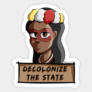 Decolonize the State - Huaorani Woman Sticker